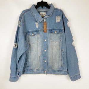 Ashley Vintage Charm Denim Jacket Distressed 3X